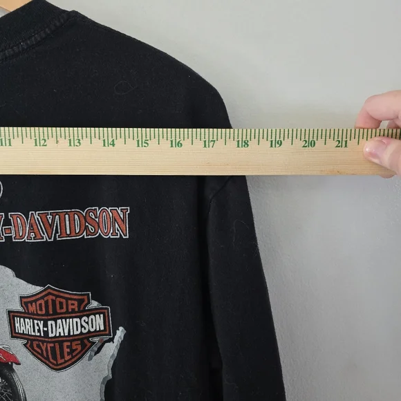 Vintage Harley Davidson Shirt Mens L Joker Clown Flames Long Sleeve 90s y2k * Re